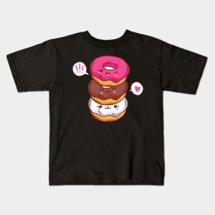 Group of three cute kawaii donuts. Kids T-Shirt